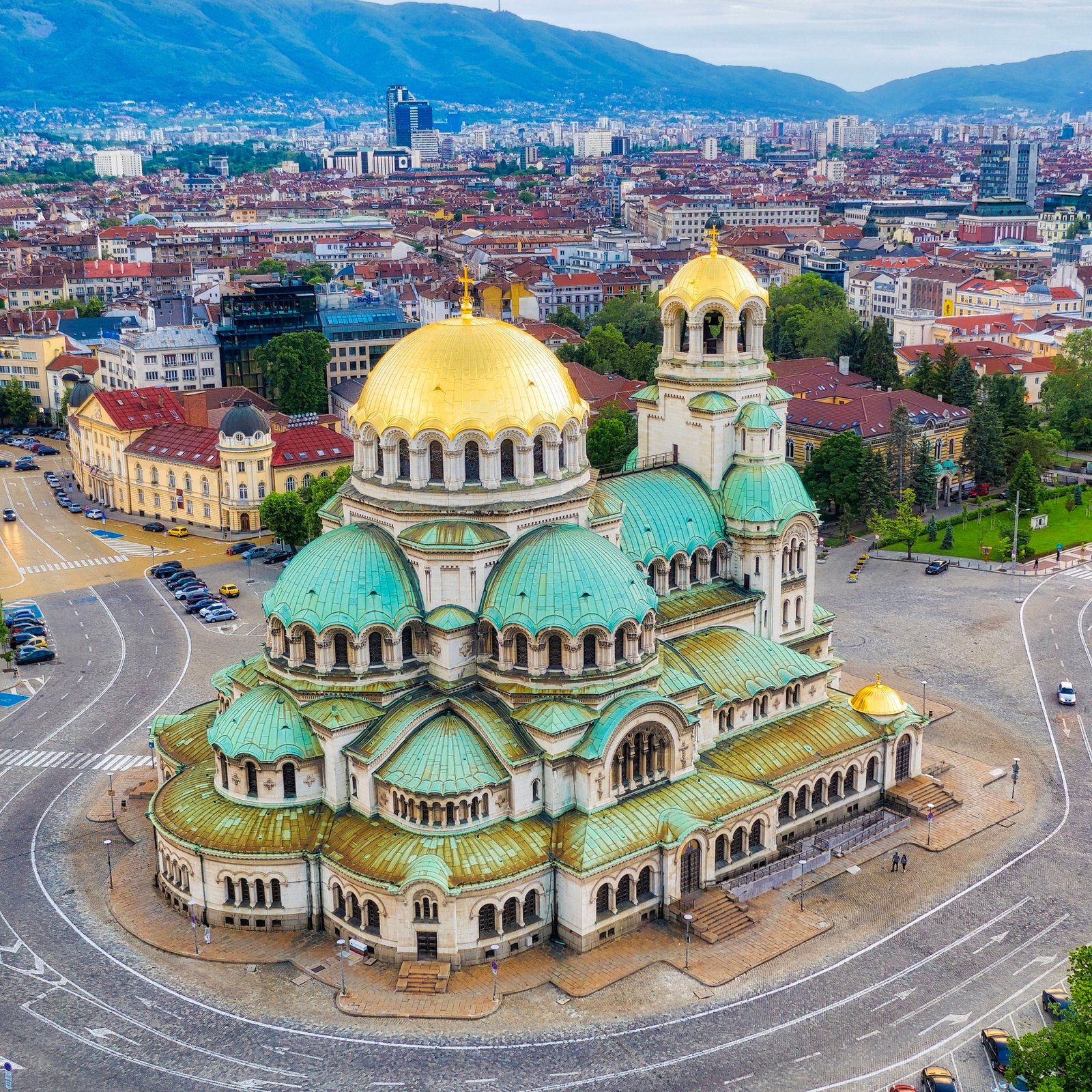 Gold-domed Alexander Nevsky Cathedral in Sofia, Bulgaria