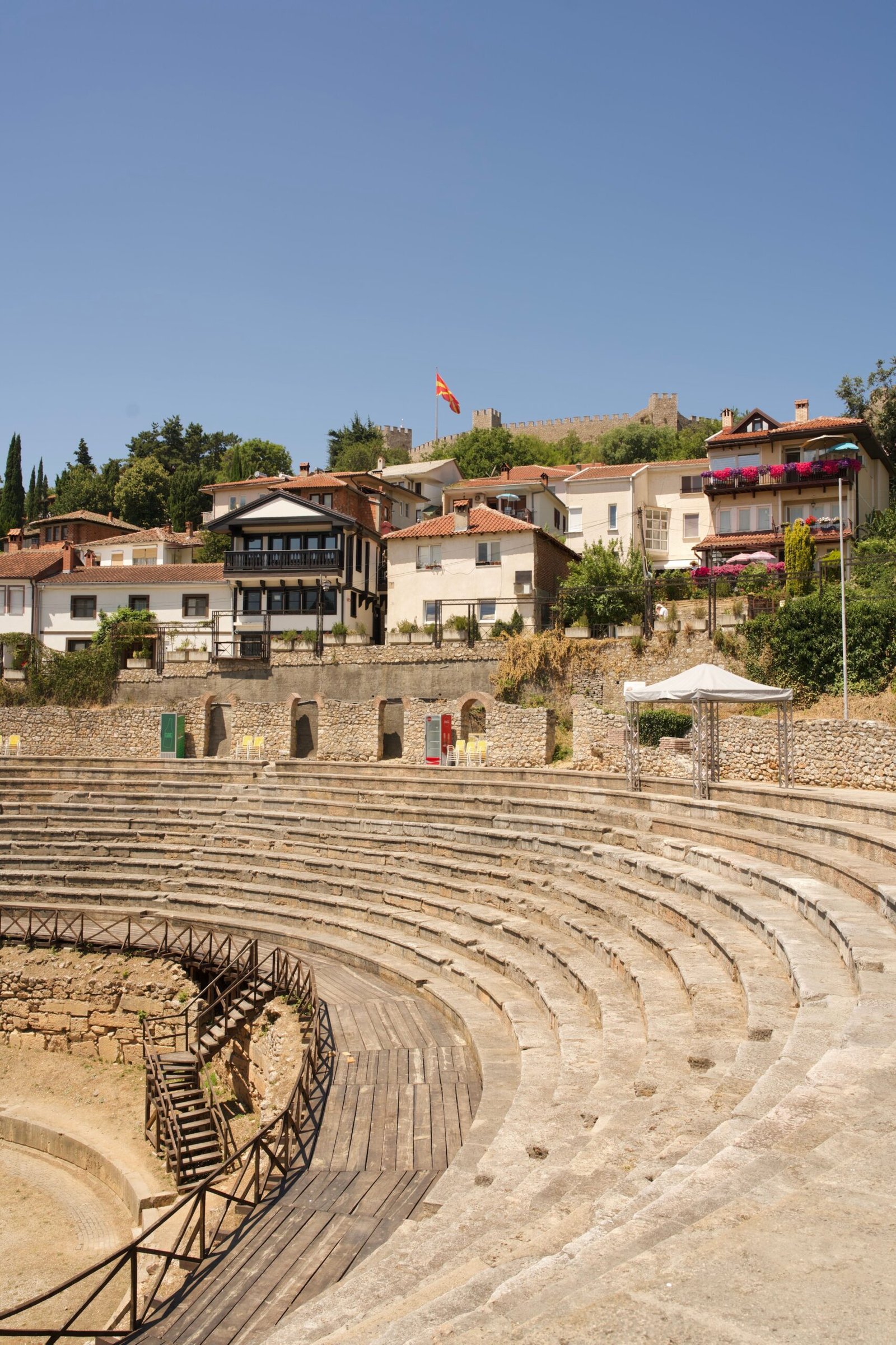 Ancient Hellenistic theatre in Ohrid old town, North Macedonia