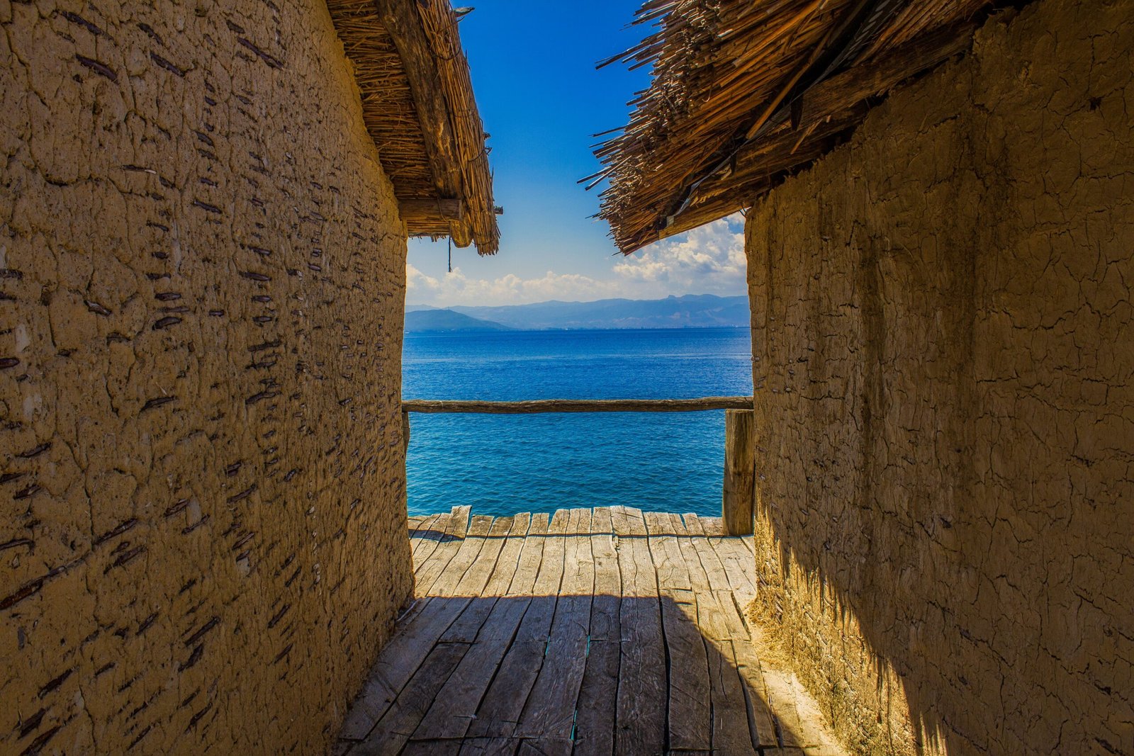 Bay of Bones prehistoric pile-dwelling museum on Lake Ohrid