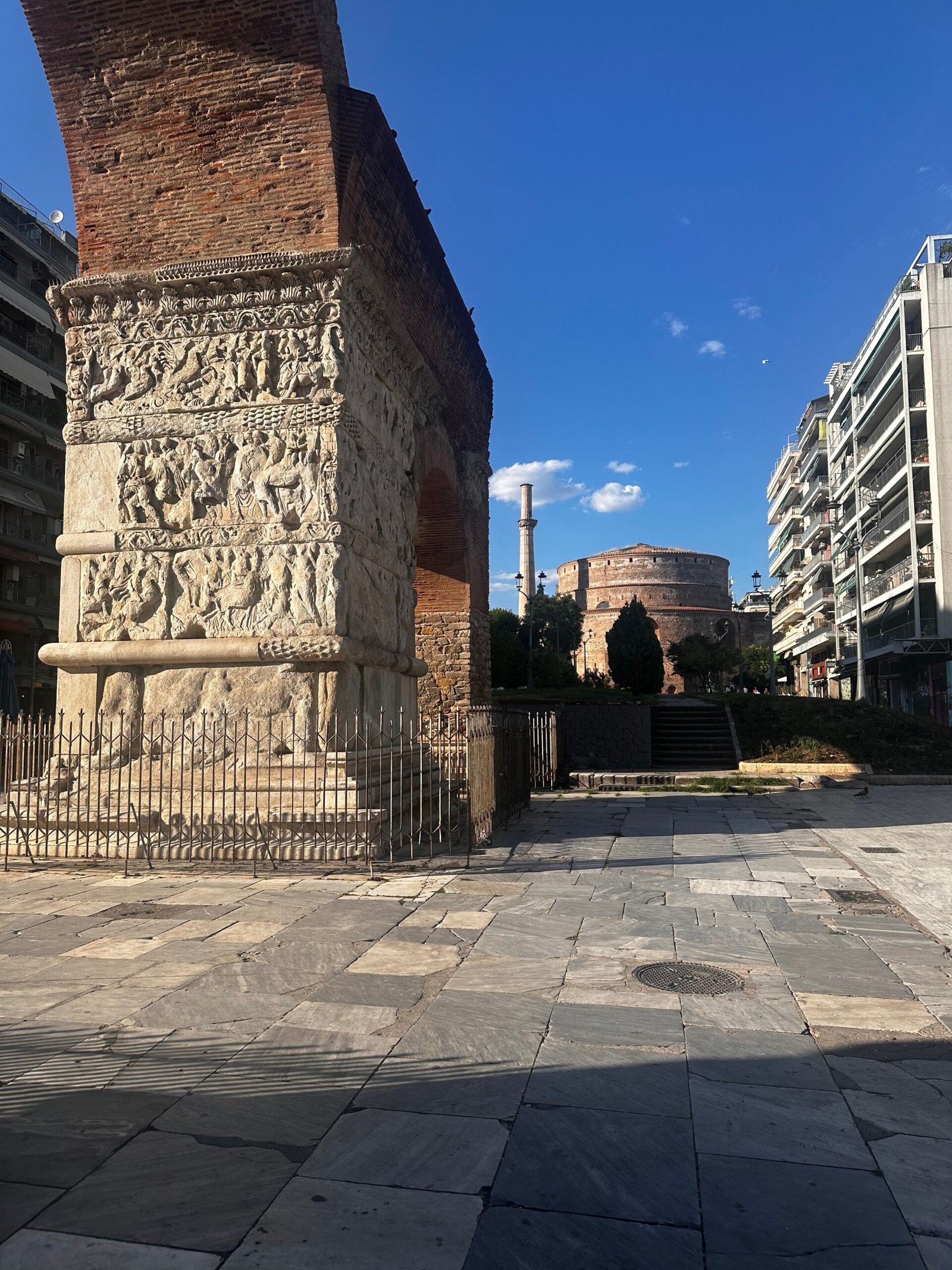 Arch of Galerius (Kamara) with carved battle scenes in Thessaloniki
