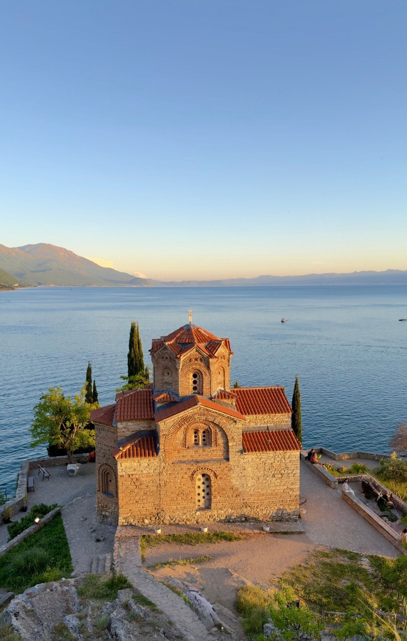 Church of St. John at Kaneo on a cliff above Lake Ohrid, North Macedonia