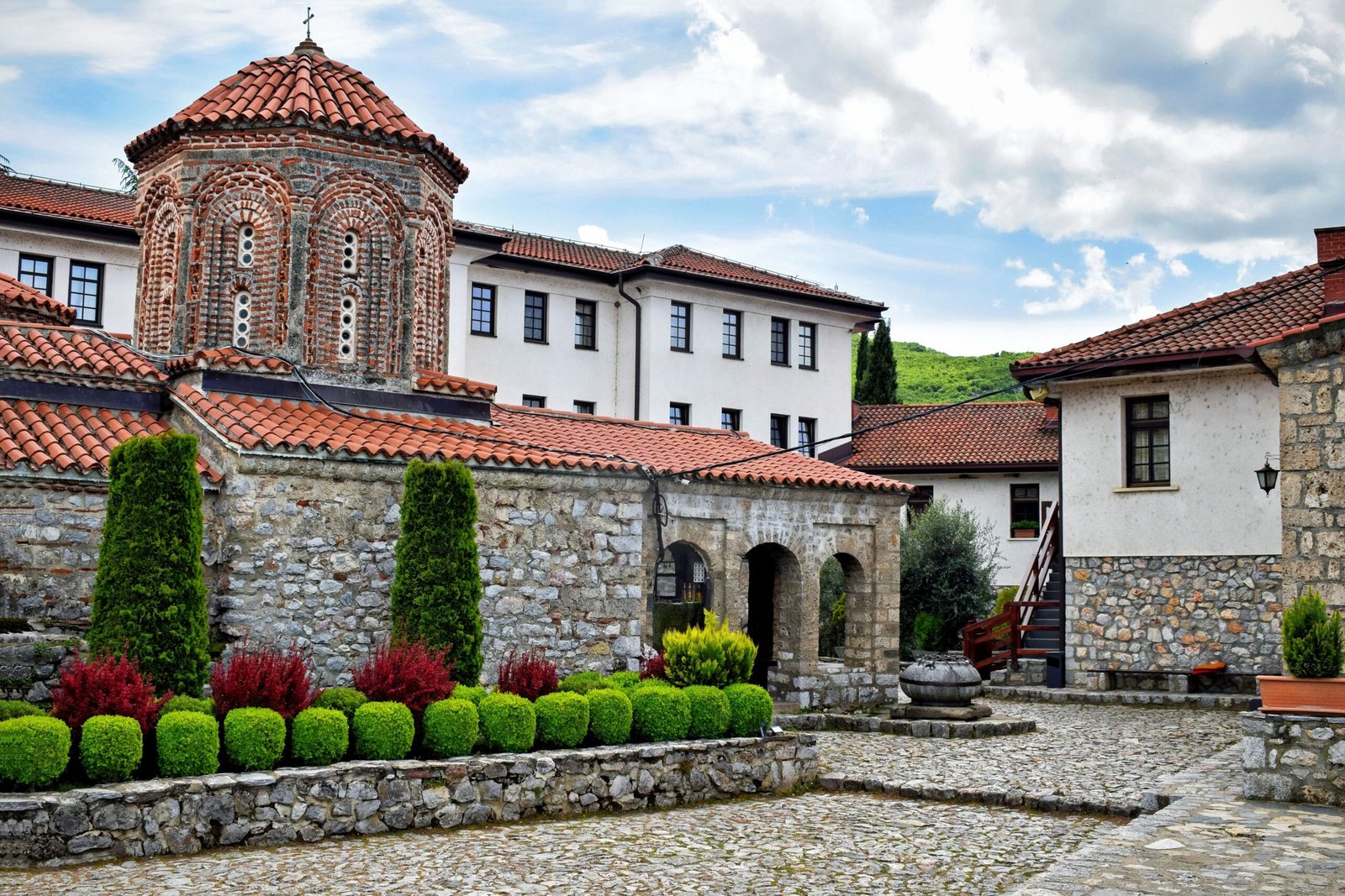St. Naum Monastery near the springs of Lake Ohrid, North Macedonia